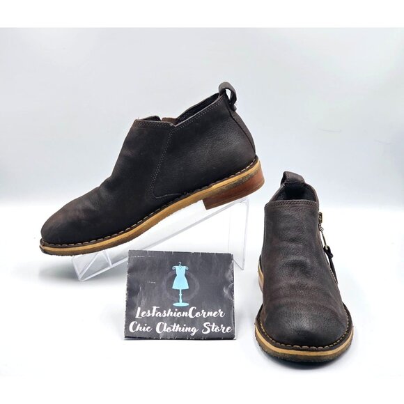 UGG Shoes - UGG Women's Dark Brown Leather Clementine Shearling Leather Ankle Boot Sz 7 2953